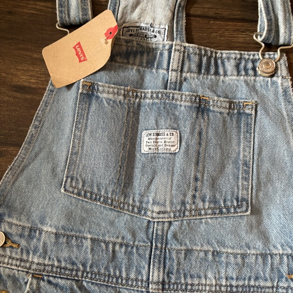 Levi's Women's Vintage Shortalls Medium Blue Wash Size Extra Small NEW - Picture 3 of 6